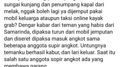 Polisi buru oknum sopir angkot kasar.