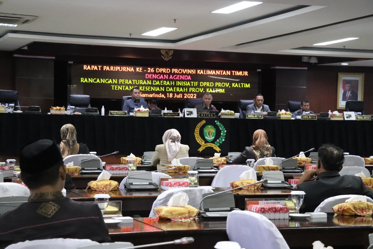 Rapat paripurna ke 26 membahas Ranperda tentang Kesenian Daerah Kaltim. (Dok Pemprov Kaltim)