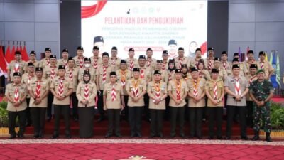 Gubernur Isran Noor dan Norbaiti Dilantik Menjadi Ketua Mabida dan Kwarda Gerakan Pramuka Kaltim